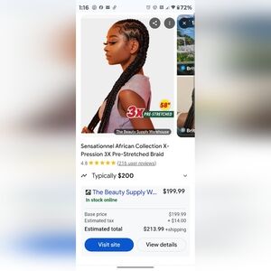 X-Pression 3X Pre-Stretched Braid - Black